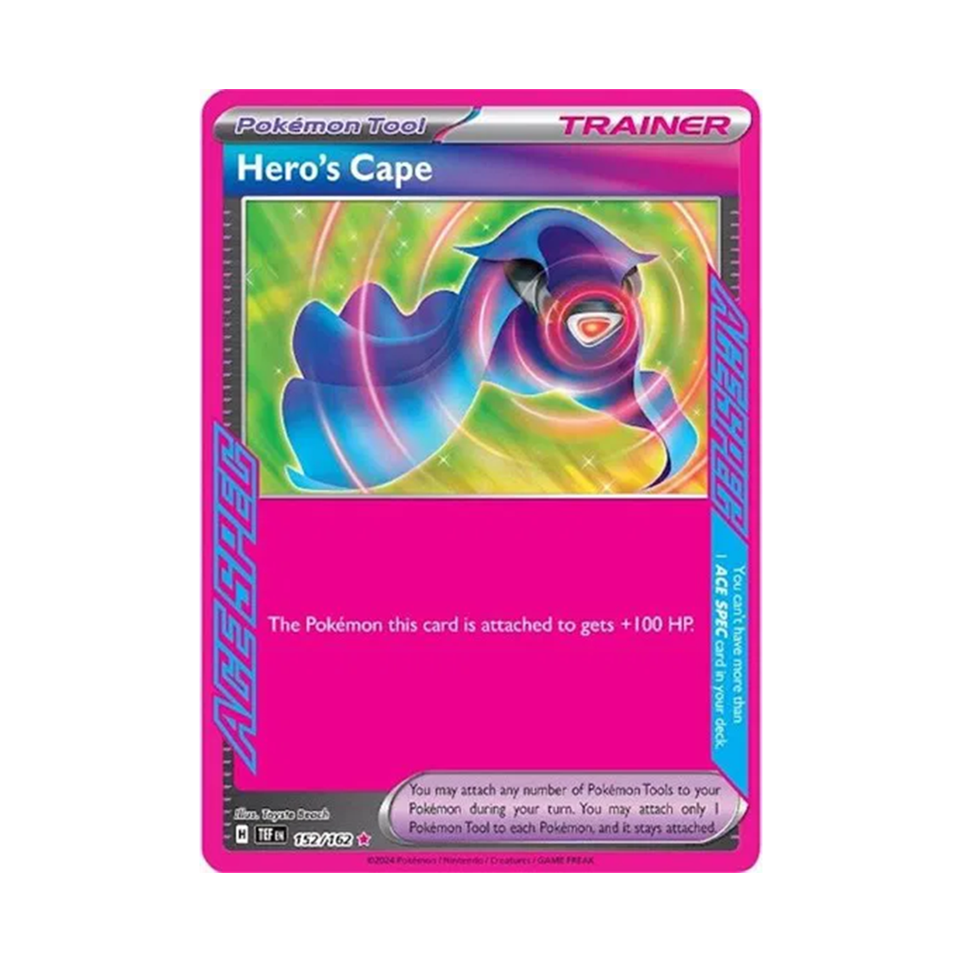hero's cape pokemon card 152/162 Option:Shipped Sealed Black Bolt Reverse Holo your opponent takes 1 Top 8 Cards from