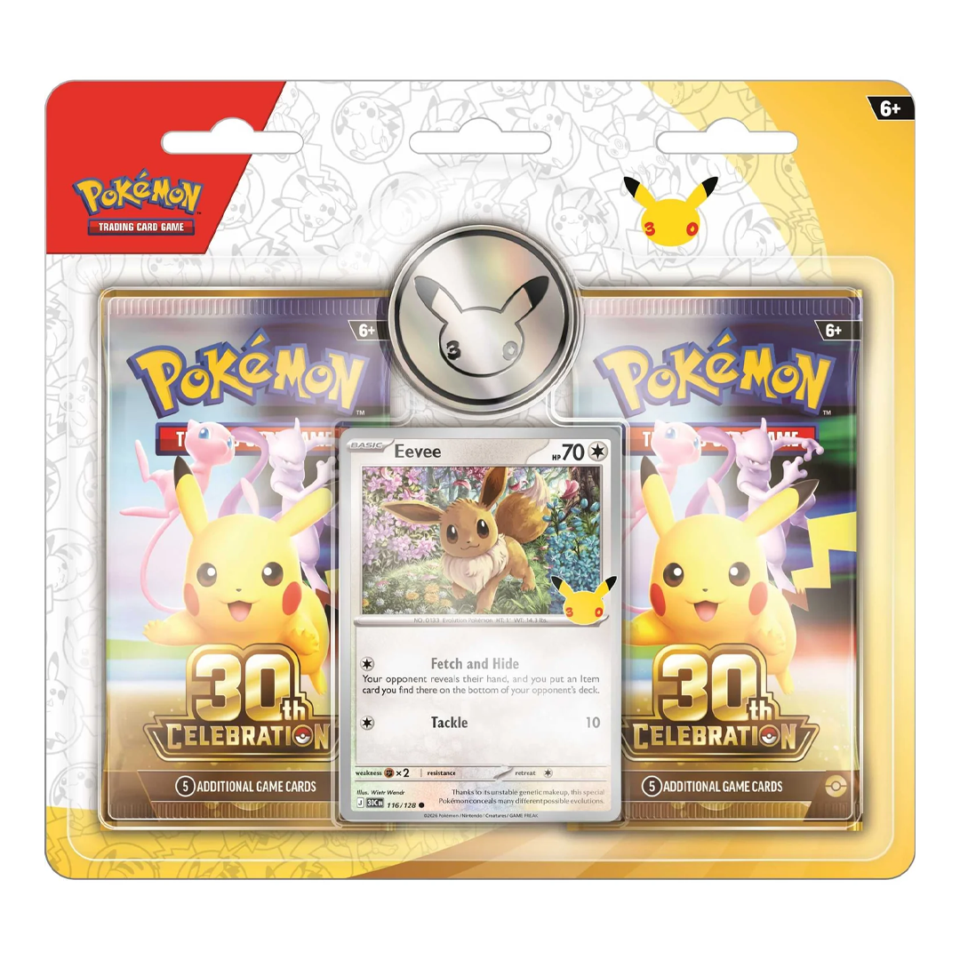 pokemon trading card game eevee evolution gx special collection Pokémon TCG - 30th Celebration - 2 Pack Blister Double-sleeved versus single-sleeved : Cards:70 Cards Pokémon Hit Points270 HP Tabletop