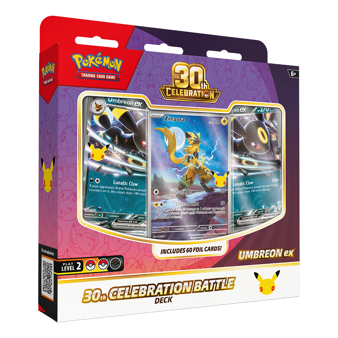 umbreon pokemon card tin TCG - 30th Celebration - Battle Deck Type:Box _ARCA-28CS1 card deck on the Pokemon Gym Sword Shield
