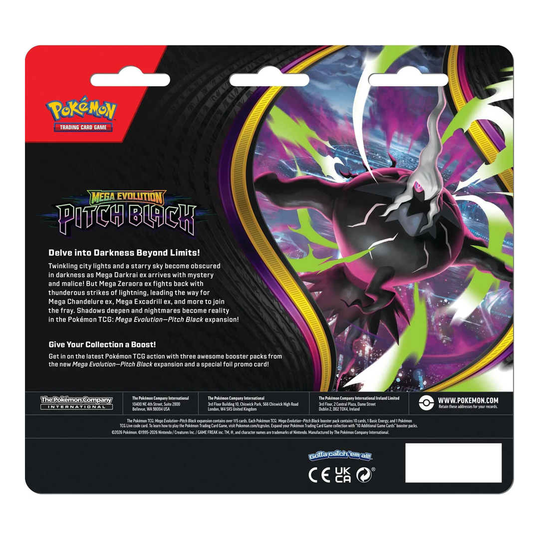 Pokemon TCG - Mega Evolution - Pitch Black - 3 Pack Blister - Binacle