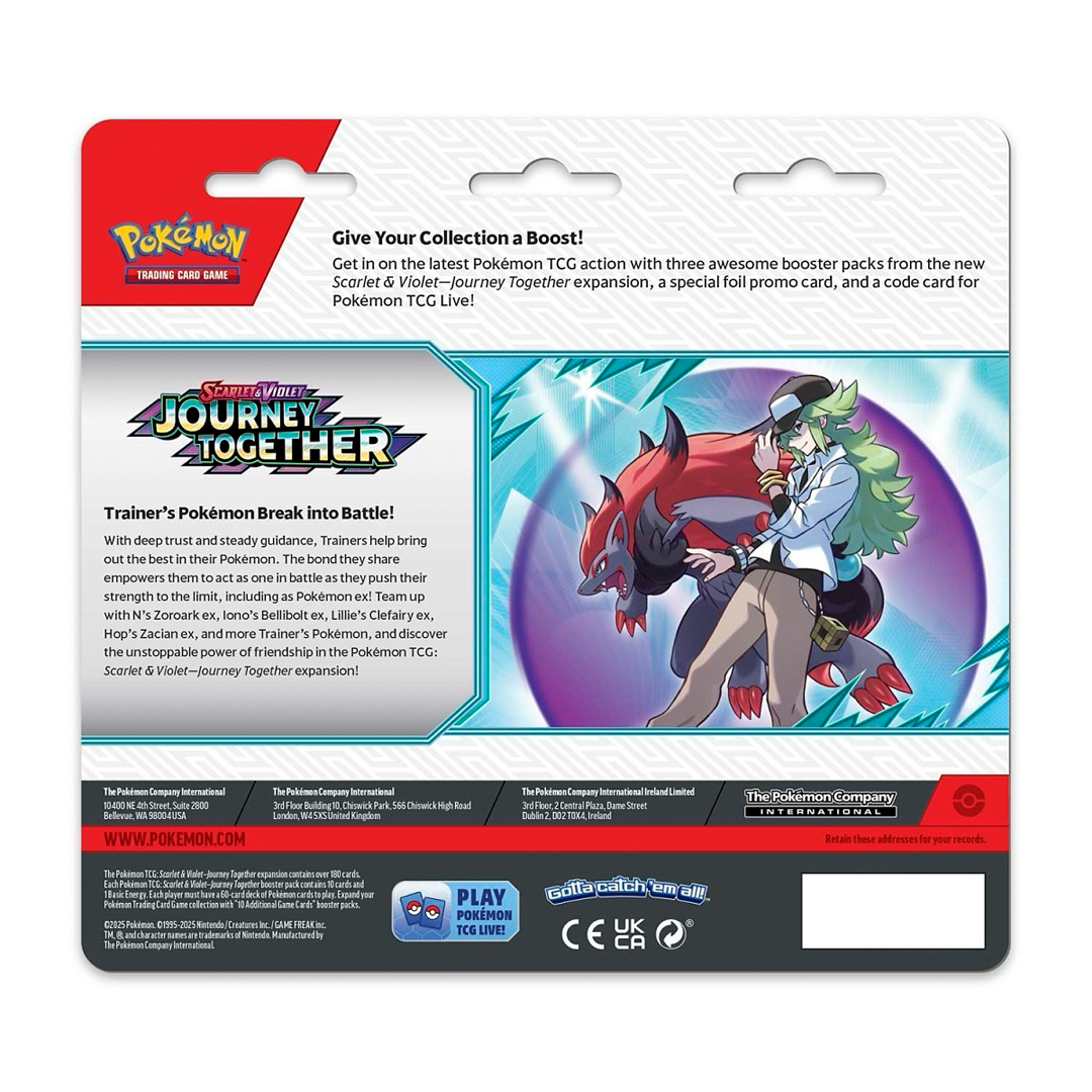 Pokemon TCG - Scarlet & Violet - Journey Together - 3-Pack Blister (Scrafty)