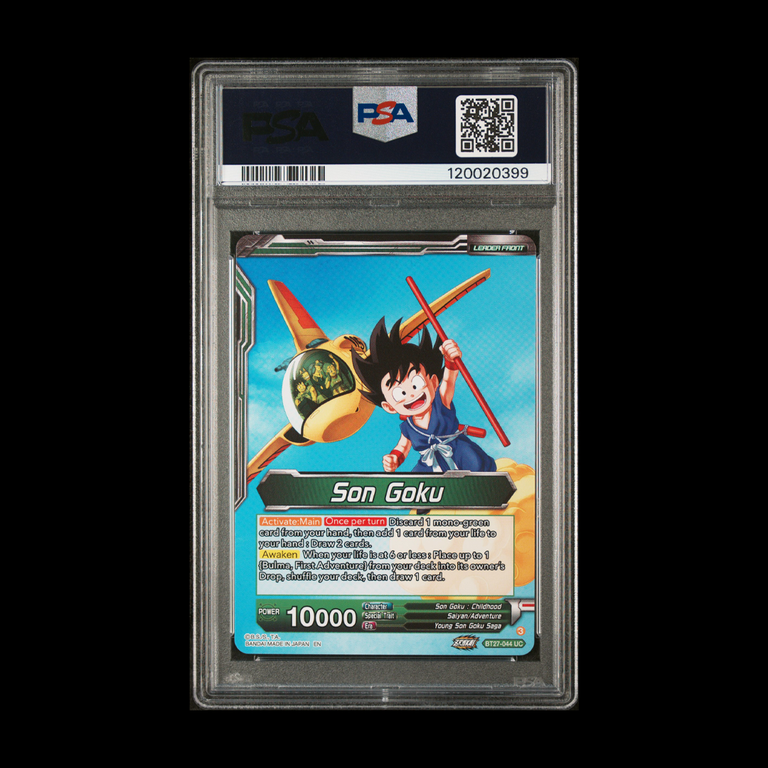 Son Goku & Bulma, First Encounter - History of Z - Special Leader Rare - BT27-044 - PSA 10