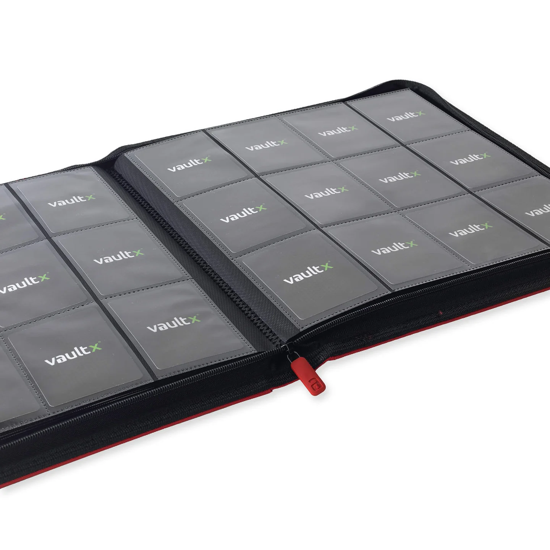 Vault X - 12-Pocket Exo-Tec® Zip Binder - Fire Red