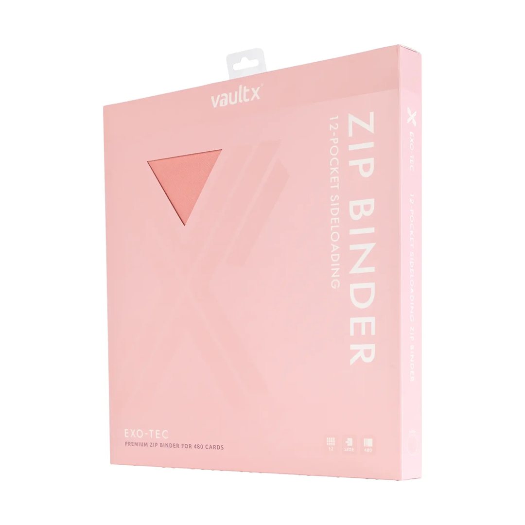 Vault X - 12-Pocket Exo-Tec® Zip Binder - Just Pink