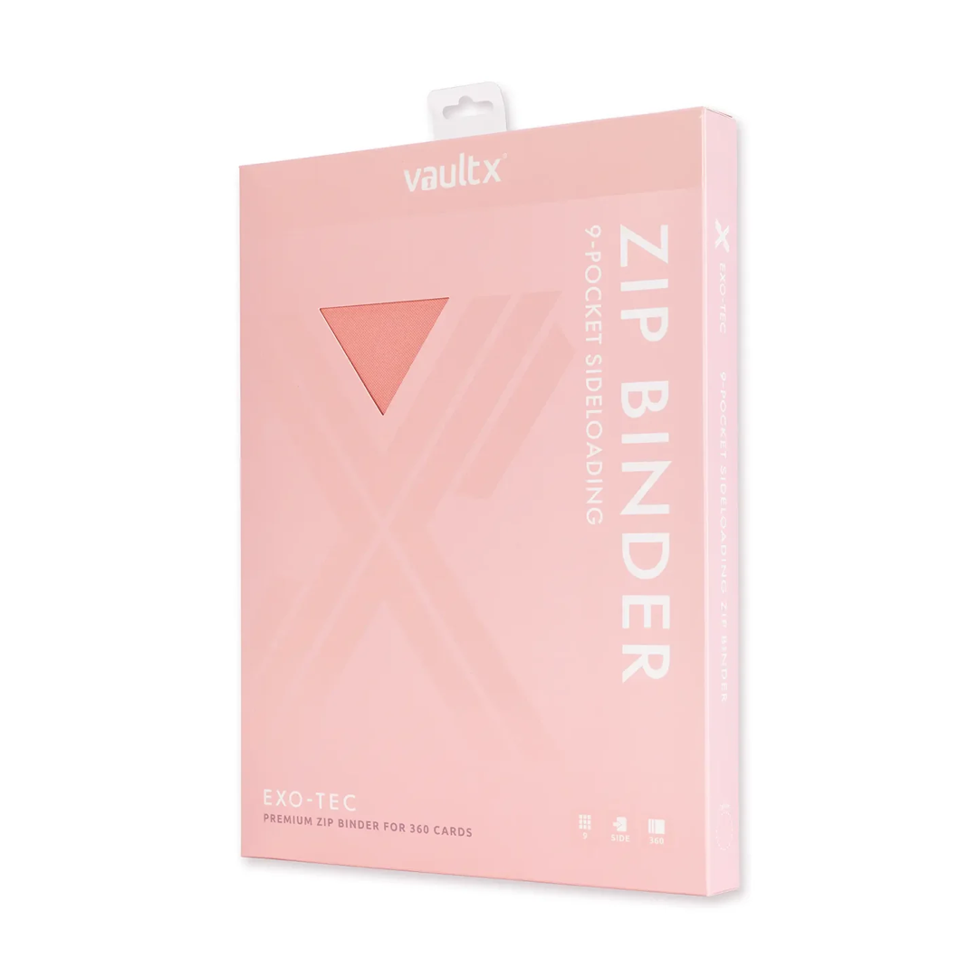 Vault X - 9-Pocket Exo-Tec® Zip Binder - Just Pink