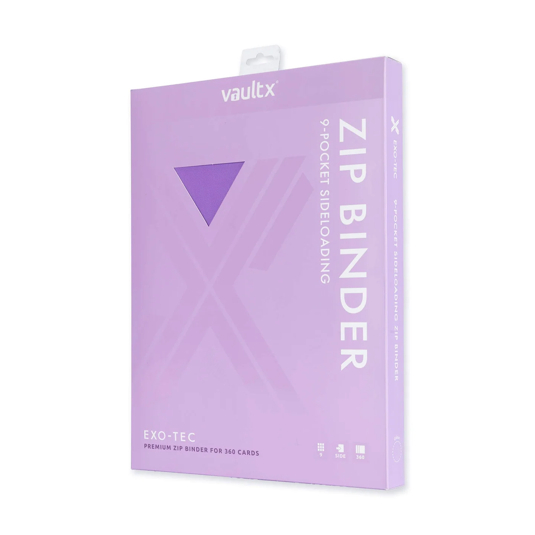 Vault X - 9-Pocket Exo-Tec® Zip Binder - Just Purple