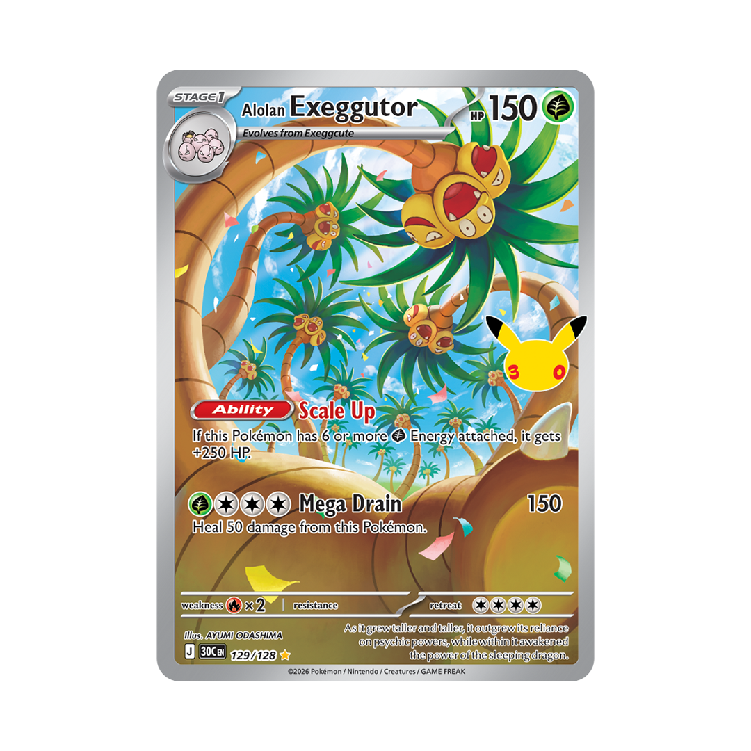 Alolan Exeggutor - 30th Celebration - Illustration Rare - 129/128