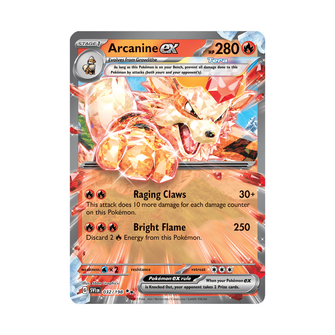 Arcanine ex - Scarlet & Violet - Base Set - Double Rare - 032/198