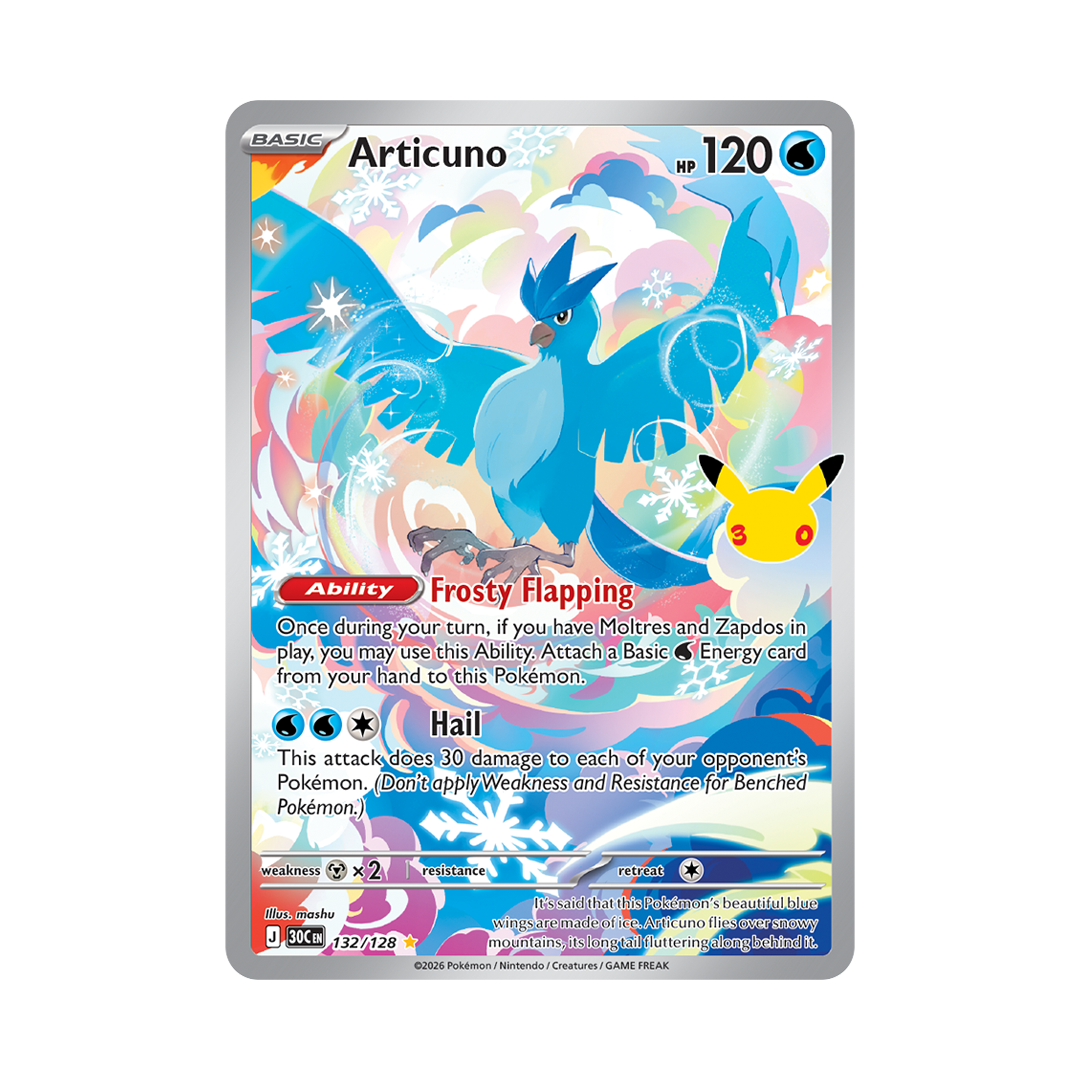 Articuno - 30th Celebration - Illustration Rare - 132/128