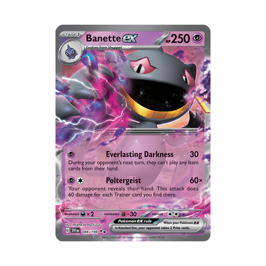 Banette ex - Scarlet & Violet - Base Set - Double Rare - 088/198