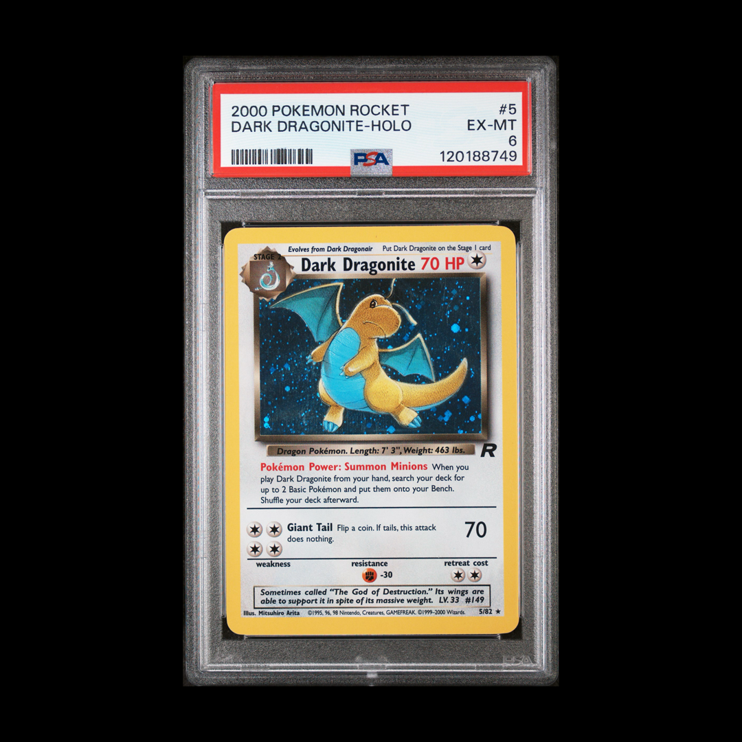 Dark Dragonite - Team Rocket - Holo Rare - 5/82 - PSA 6