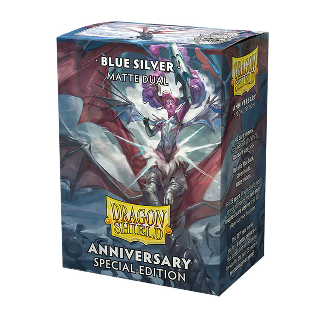 Dragon Shield - Dual Matte - Standard Size - Limited Edition Anniversary Special - Cobalt & Silver (100pk)