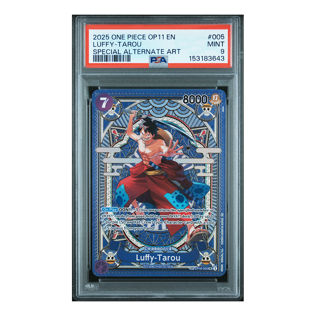 Luffy-Tarou ST18-005 - A Fist of Divine Speed Special Rare - PSA 9