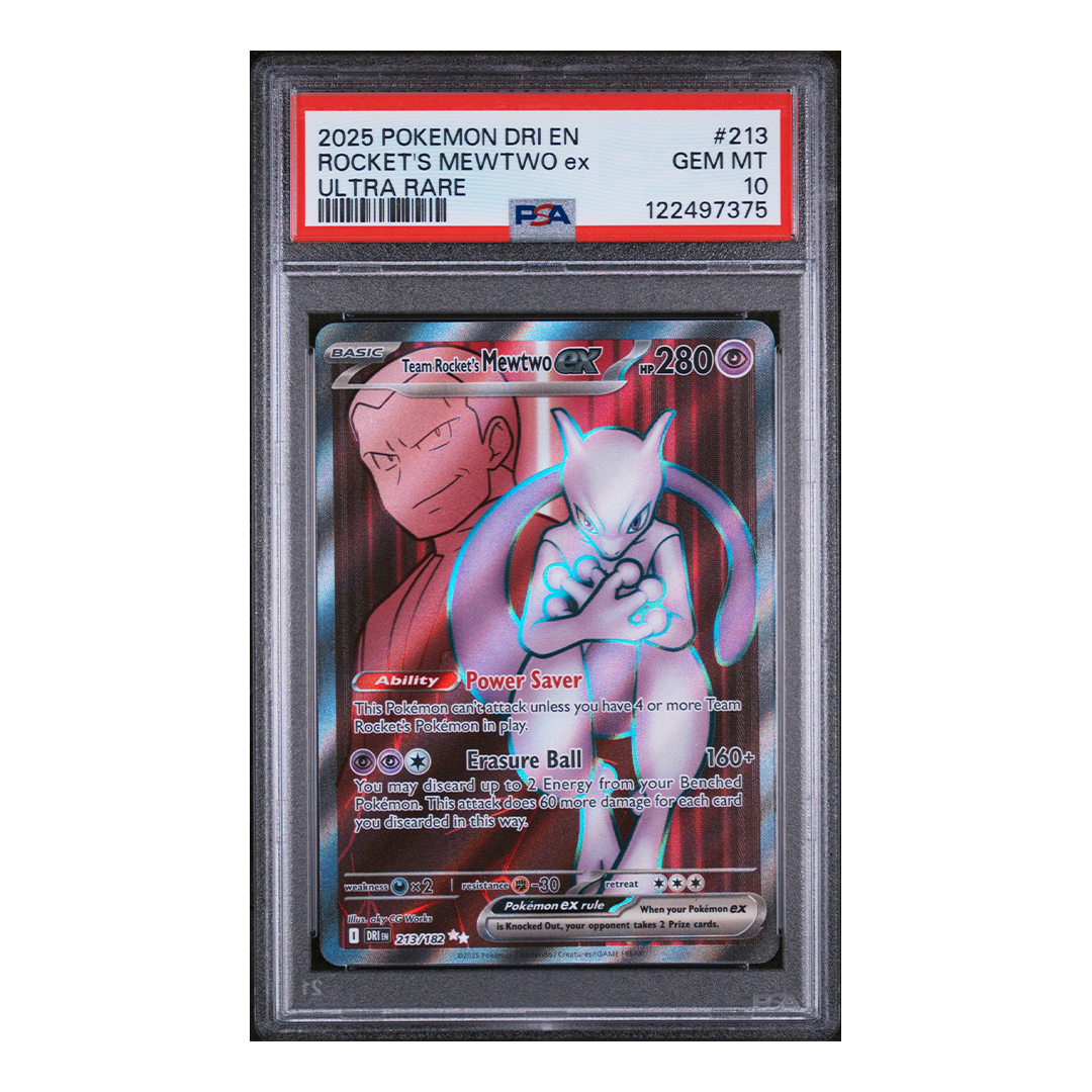 Team Rocket's Mewtwo ex 213/182 - Destined Rivals Ultra Rare - PSA 10