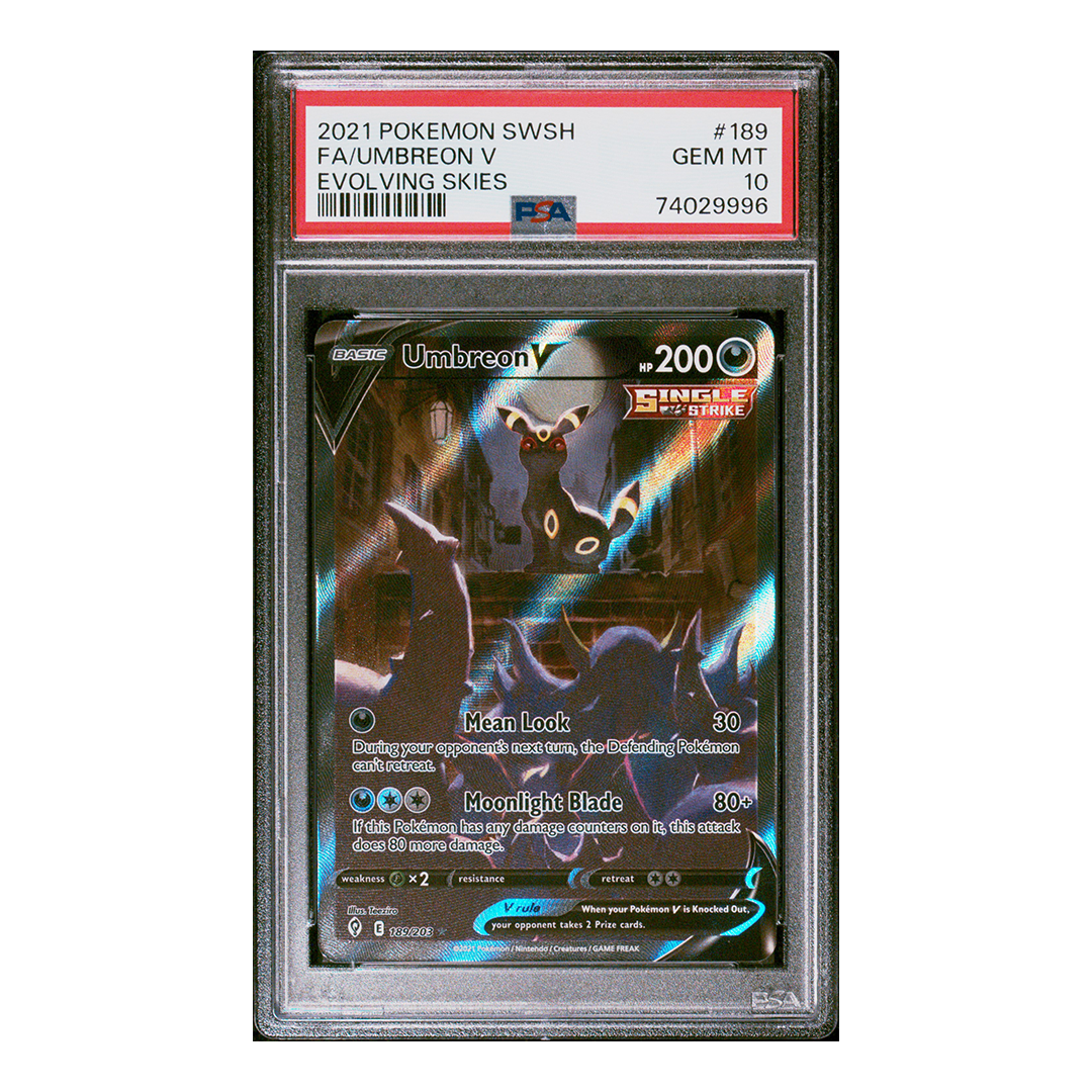 Umbreon V (Alternate Full Art) 189/203 - Evolving Skies Ultra Rare - PSA 10