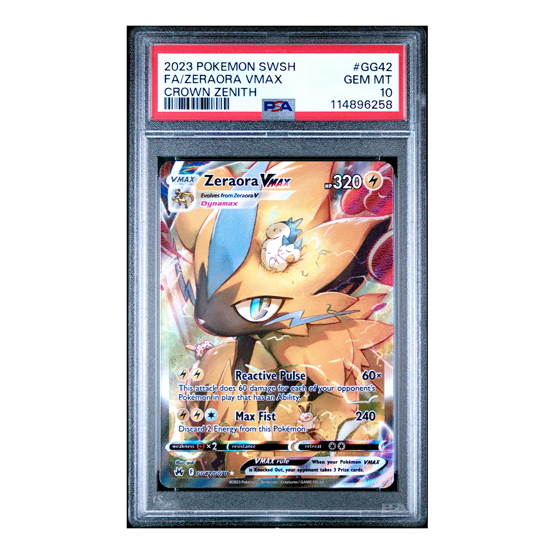 Zeraora VMAX GG42/GG70 - Crown Zenith: Galarian Gallery Ultra Rare - PSA 10