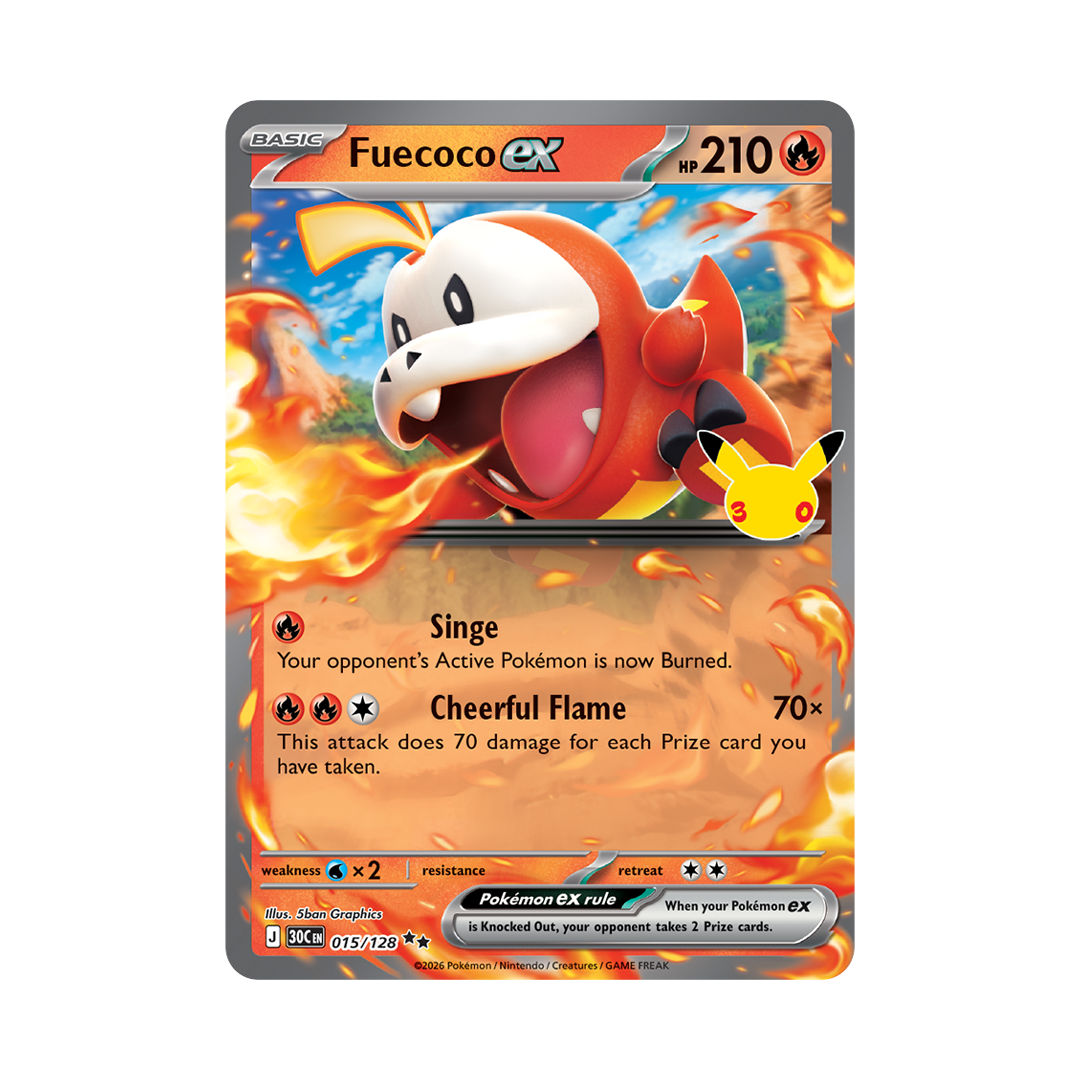 Fuecoco ex - 30th Celebration - Double Rare - 015/128