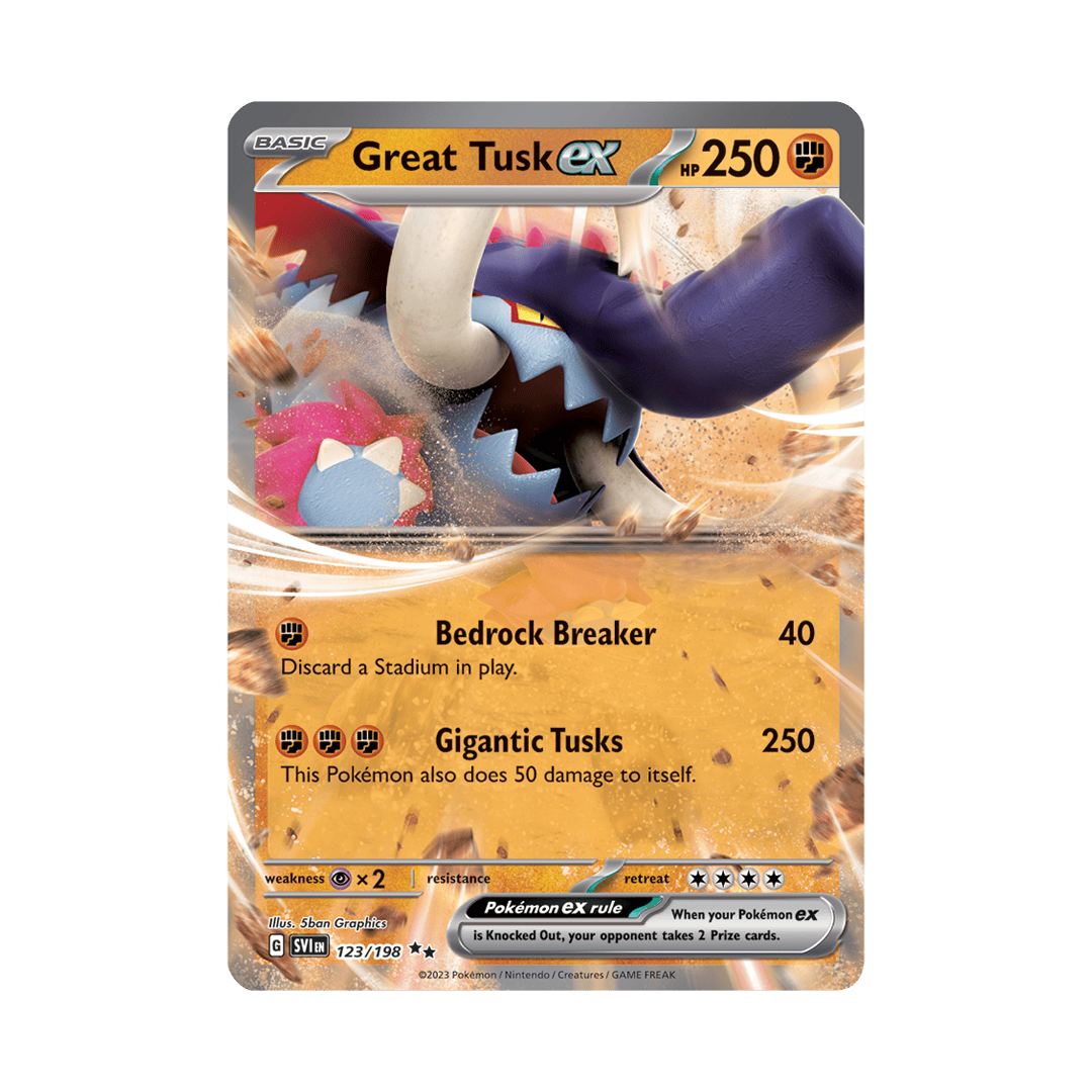 Great Tusk ex - Scarlet & Violet - Base Set - Double Rare - 123/198