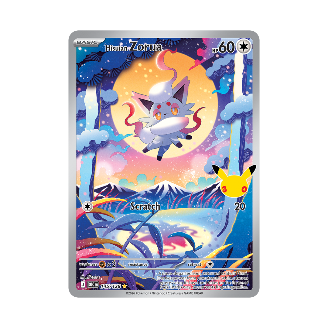 Hisuian Zorua - 30th Celebration - Illustration Rare - 145/128
