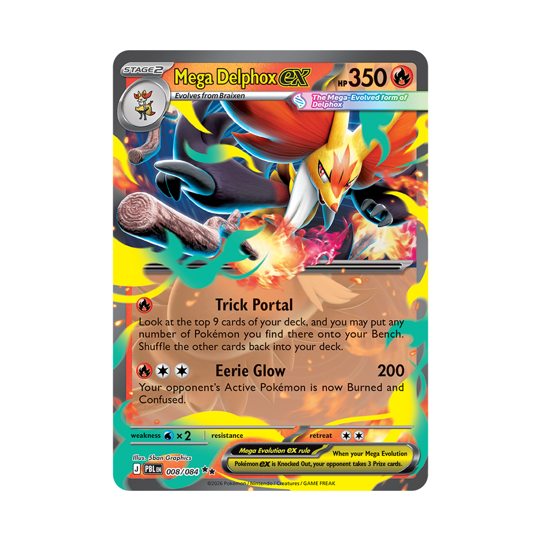 Mega Delphox ex - Pitch Black - Double Rare - 008/084