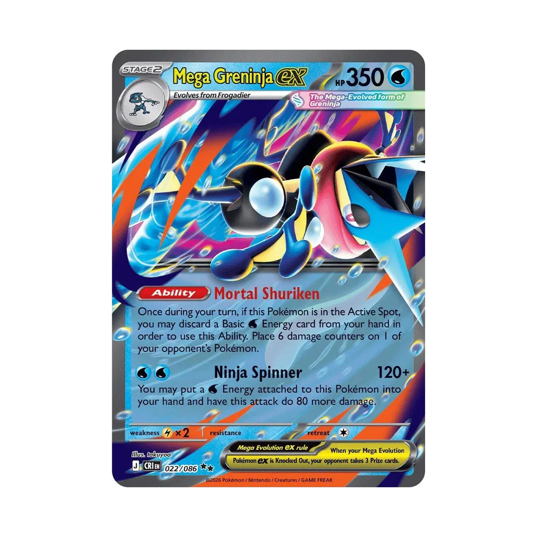 Mega Greninja ex - Chaos Rising - Double Rare - 022/086