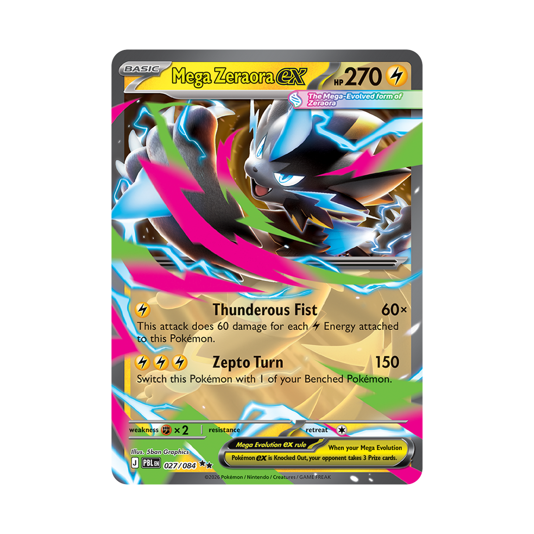 Mega Zeraora ex - Pitch Black - Double Rare - 027/084