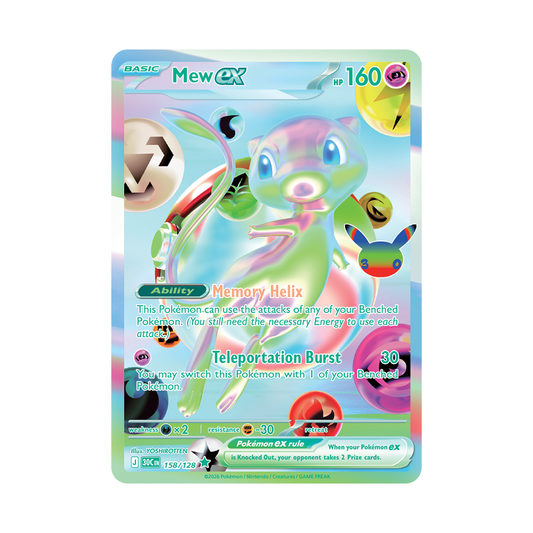 Mew ex - 30th Celebration - Futuristic Rare - 158/128