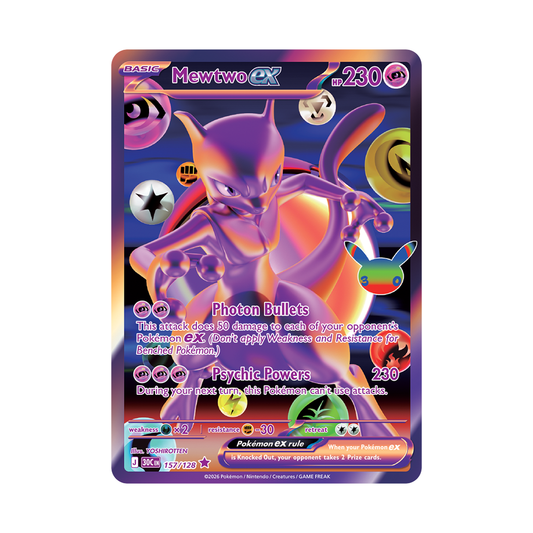 Mewtwo ex - 30th Celebration - Futuristic Rare - 157/128