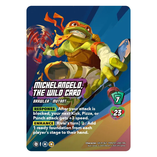 Michelangelo, the Wild Card - Teenage Mutant Ninja Turtles - Character Rare Alternate Art - 200/186