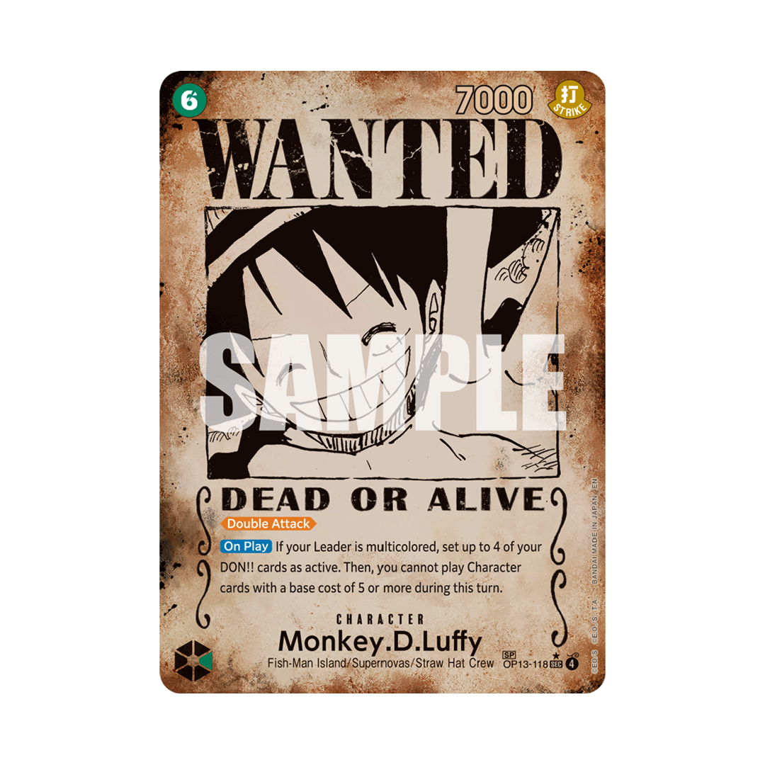 Monkey.D.Luffy (Wanted Poster) - Carrying On His Will - SEC - OP13-118