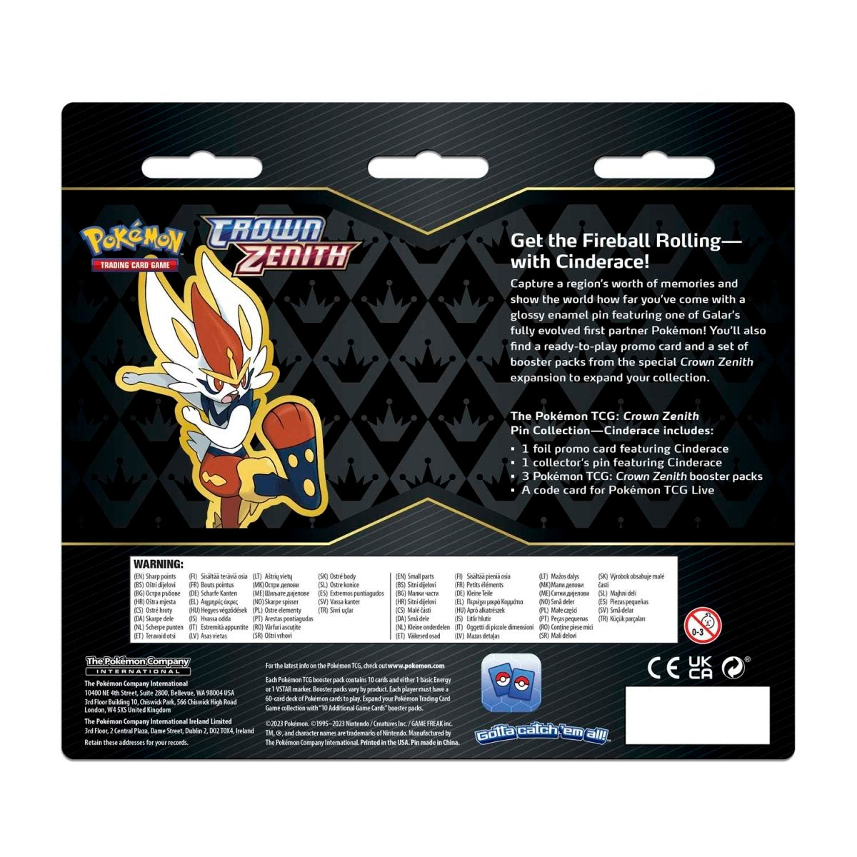 Pokémon TCG: Sword & Shield - Crown Zenith - Pin Collection Set