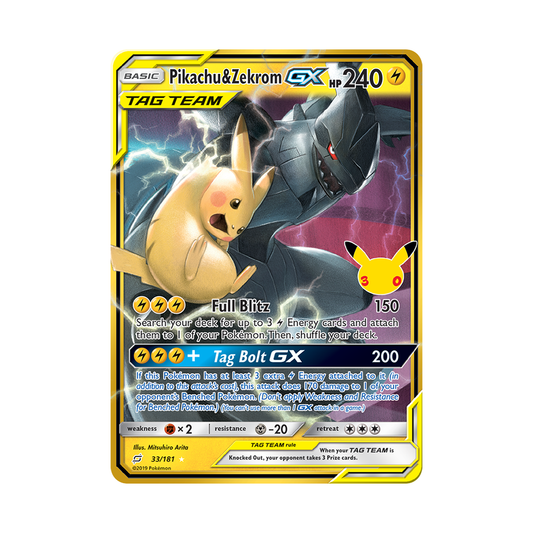 Pikachu & Zekrom GX - 30th Celebration: Classic Collection - 33/181