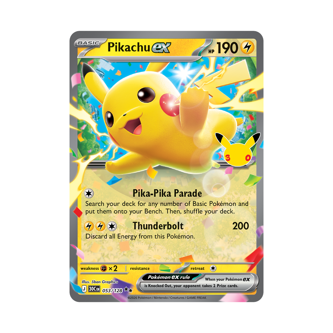 Pikachu ex - 30th Celebration - Double Rare - 053/128
