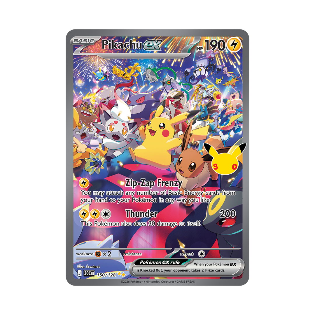 Pikachu ex - 30th Celebration - Special Illustration Rare - 150/128