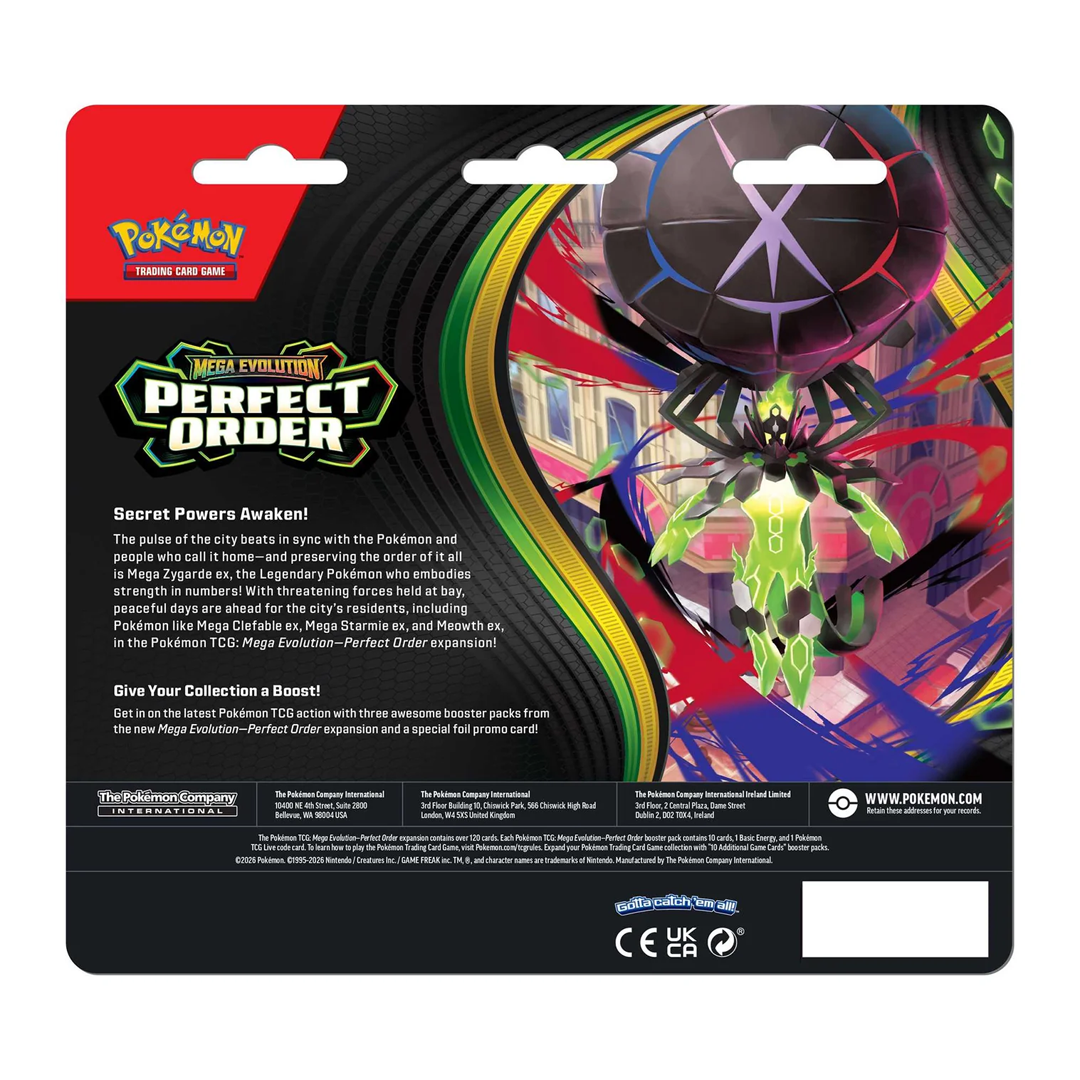 Pokémon TCG - Mega Evolution - Perfect Order - 3 Pack Blister