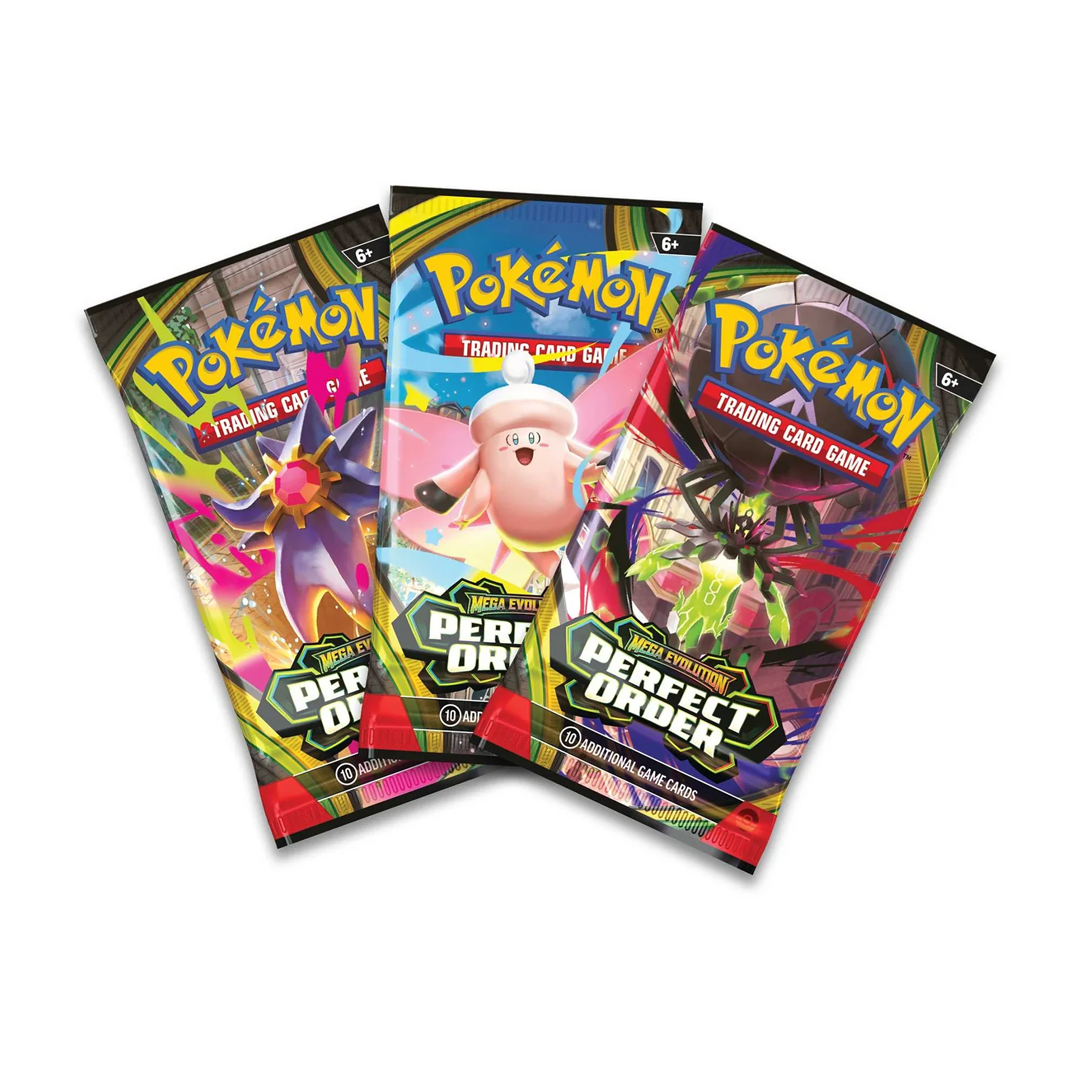 Pokmon TCG - Mega Evolution - Perfect Order - 3 Pack Blister - Chikor Binderly Pokmon TCG - Mega Evolution - Perfect Order - 3 Pack Blister - Chikor Binderly