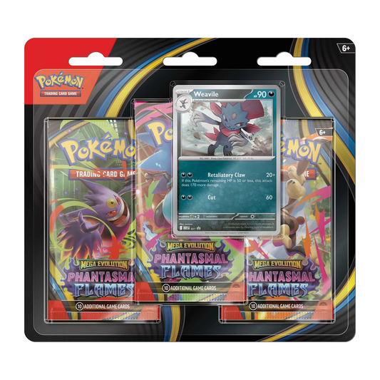 Pokémon TCG - Mega Evolution - Phantasmal Flames - 3 Pack - Weavile
