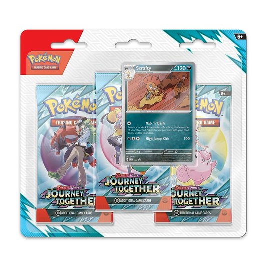 Pokemon TCG - Scarlet & Violet - Journey Together - 3-Pack Blister (Scrafty)