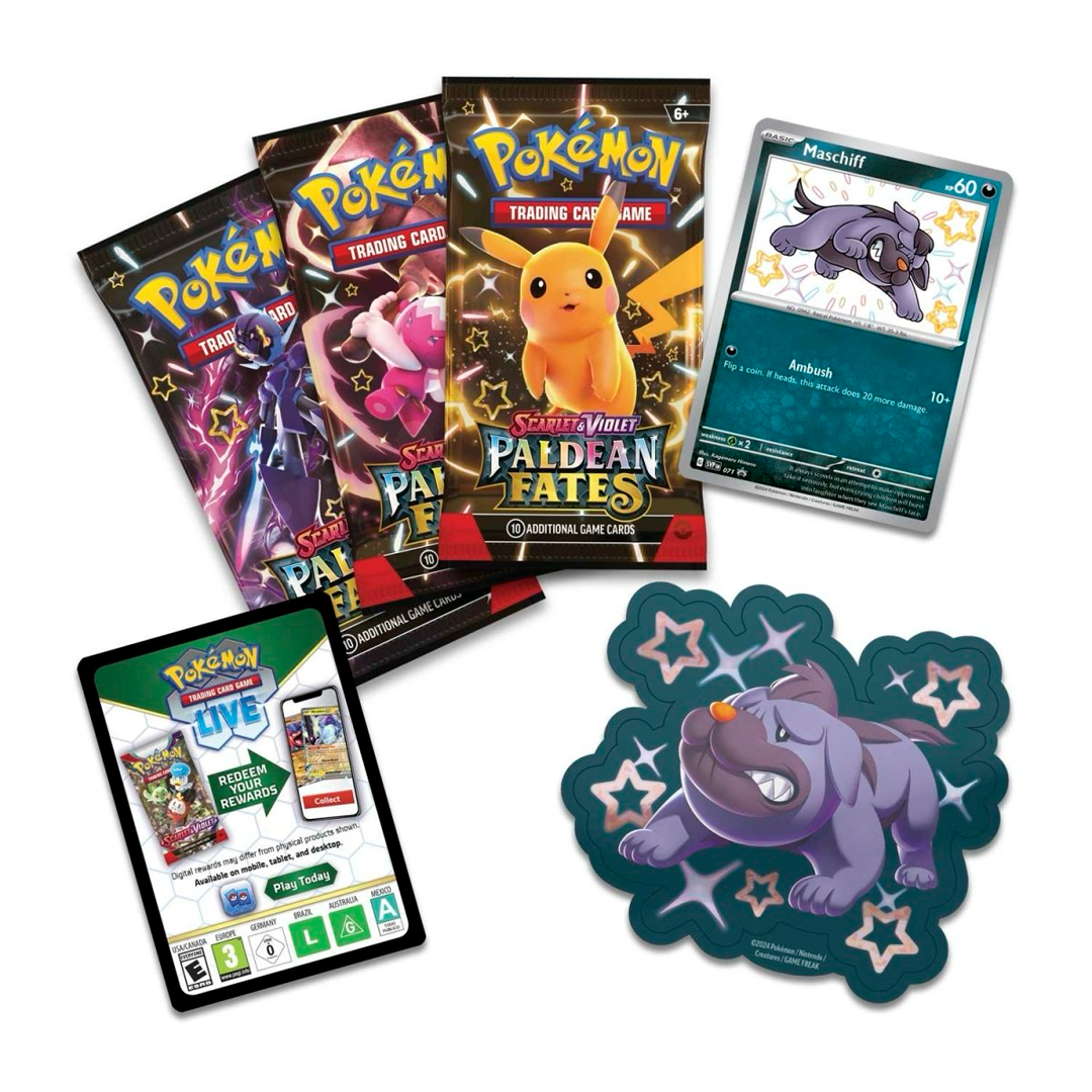 Pokemon TCG - Scarlet & Violet - Paldean Fates - Tech Sticker Collection - Maschiff