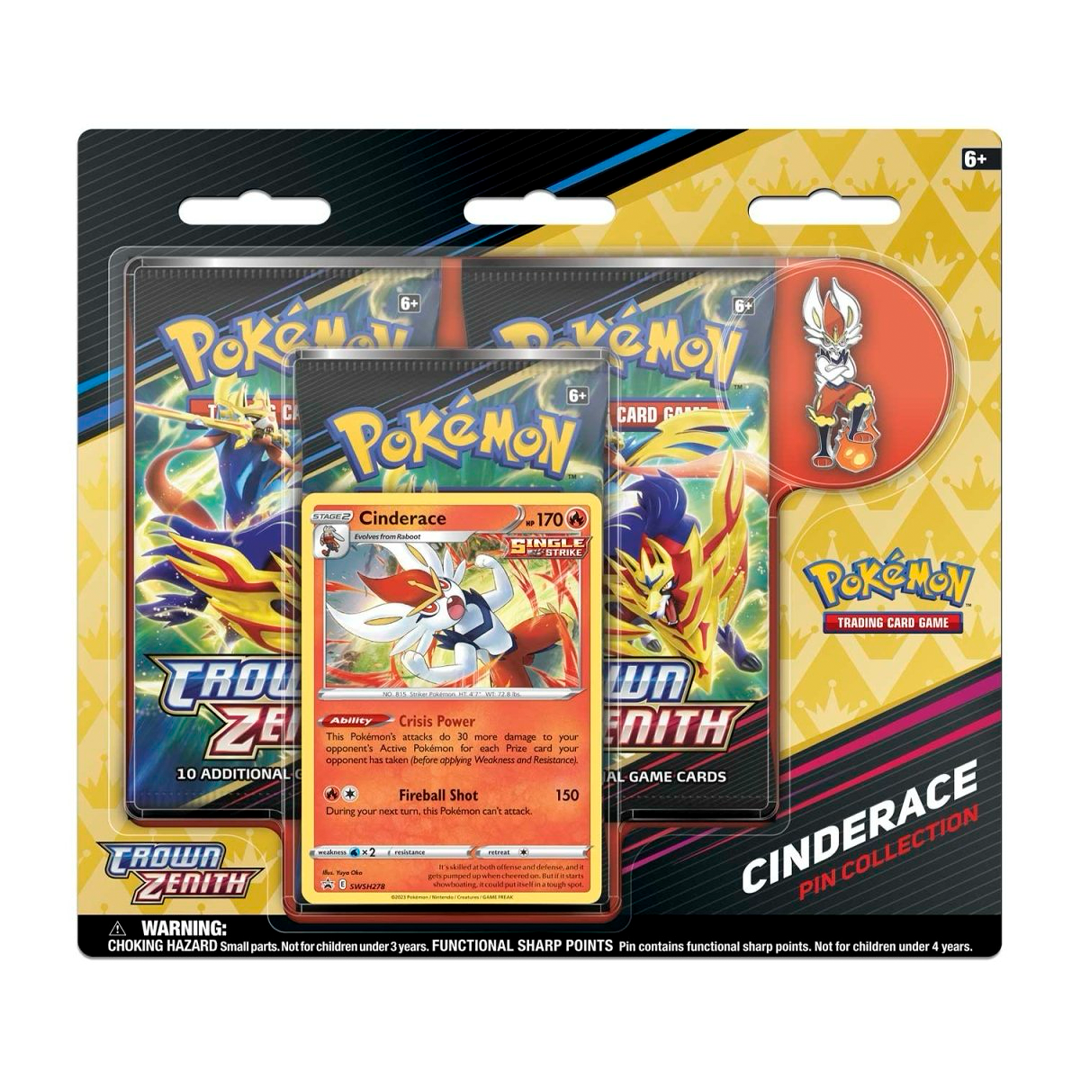 Pokemon TCG - Sword & Shield - Crown Zenith - Pin Collection - Cinderace