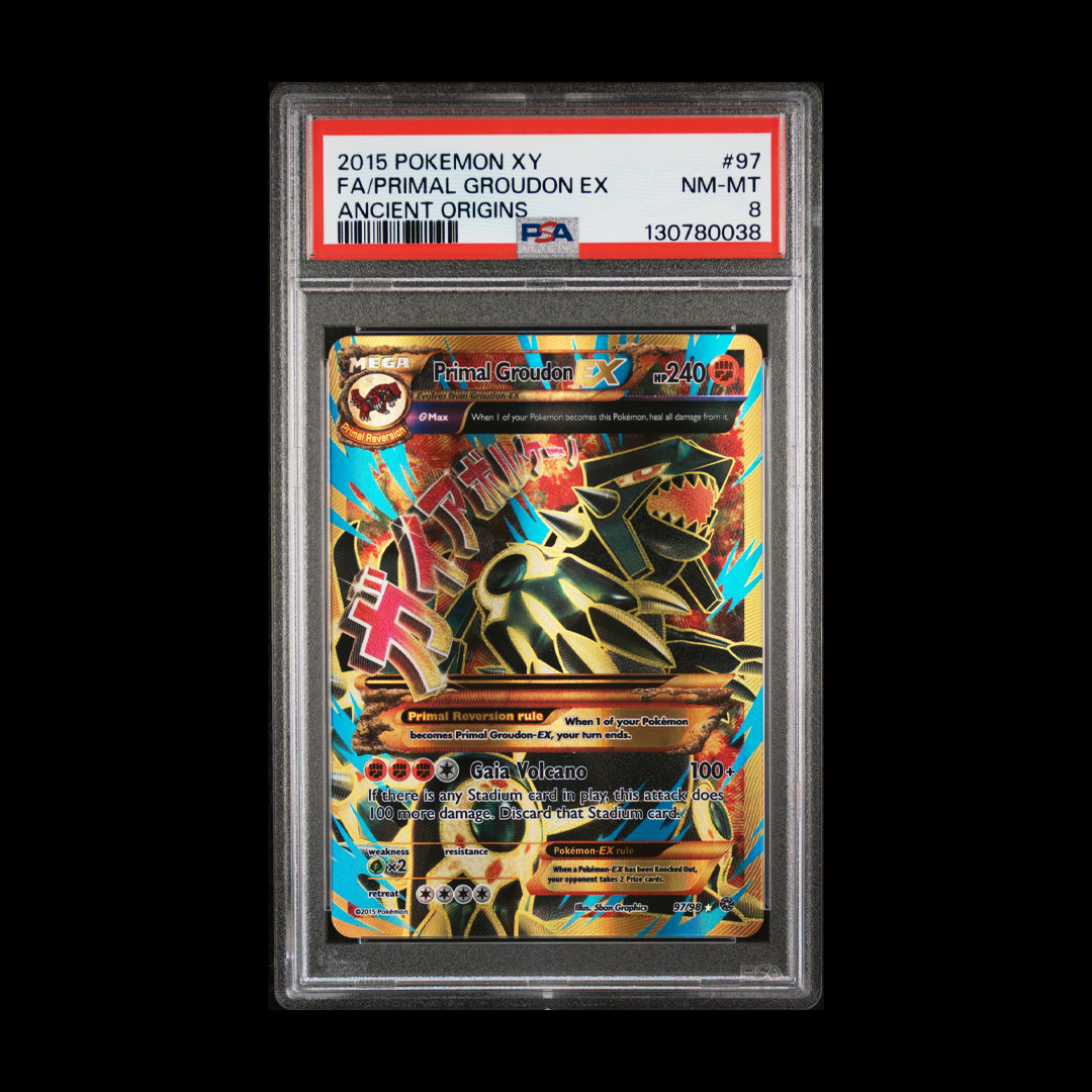 Primal Groudon EX (Shiny Full Art) - Ancient Origins - Ultra Rare - 97/98 - PSA 8