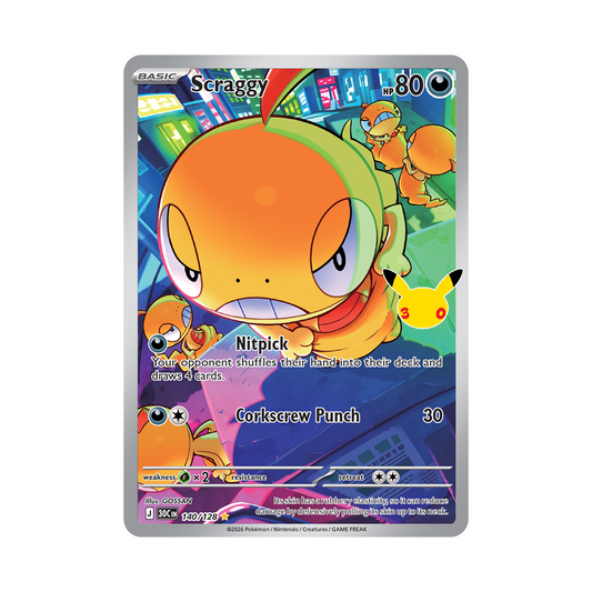 Scraggy - 30th Celebration - Illustration Rare - 140/128