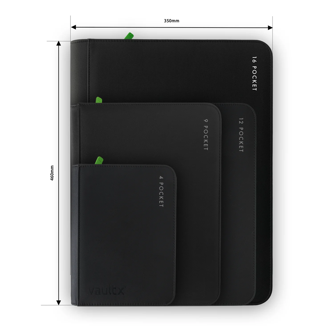 Vault X - 12-Pocket Exo-Tec® XXL Zip Binder - Signature Black
