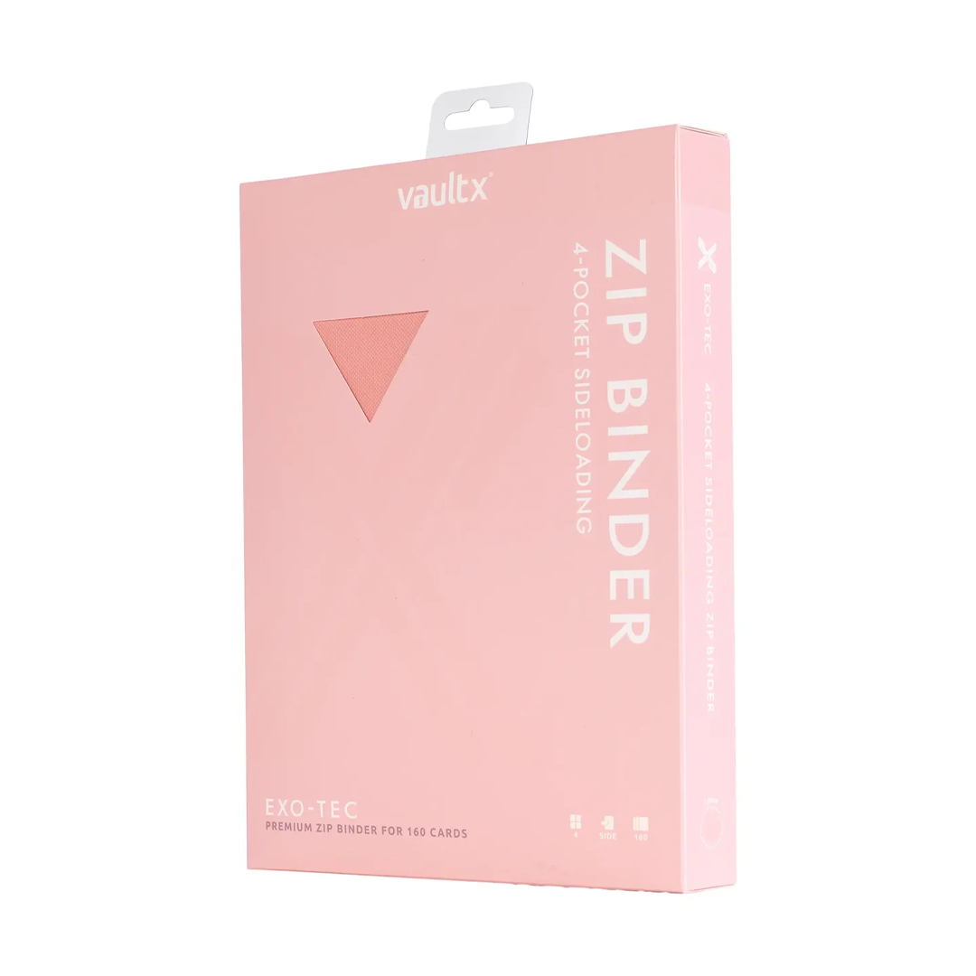 Vault X - 4-Pocket Exo-Tec® Zip Binder - Just Pink