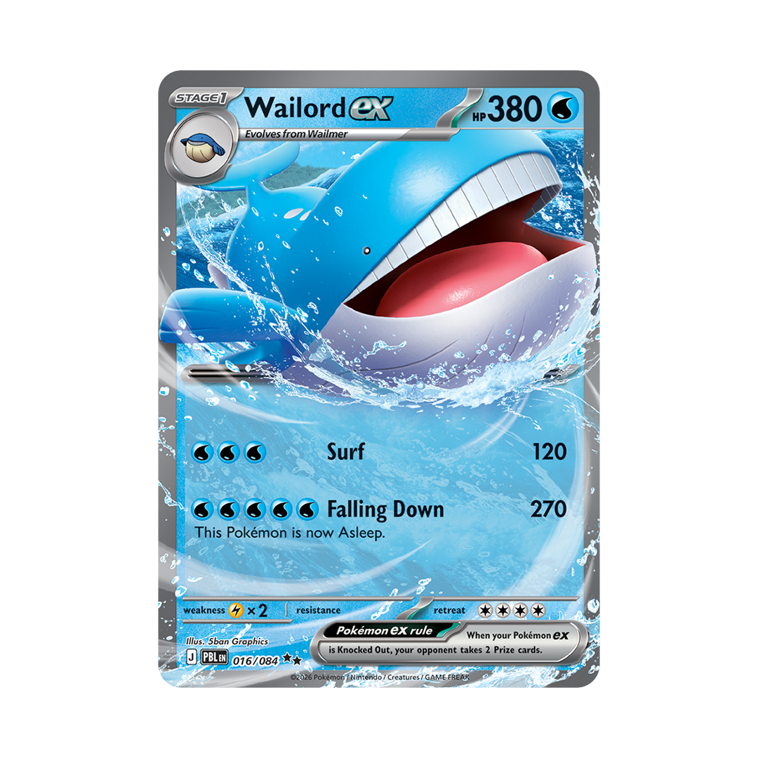 Wailord ex - Pitch Black - Double Rare - 016/084