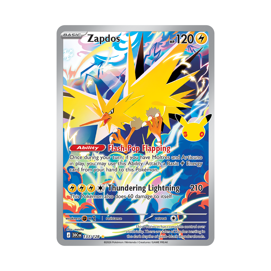Zapdos - 30th Celebration - Illustration Rare - 133/128