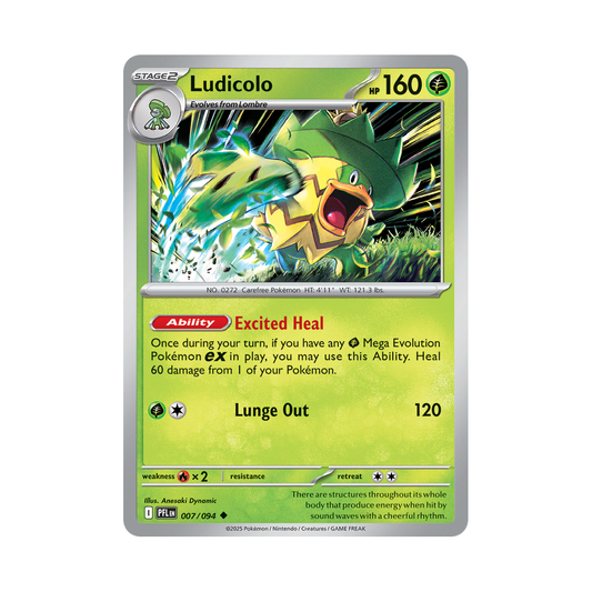 Ludicolo 007/094 Phantasmal Flames Pokémon card