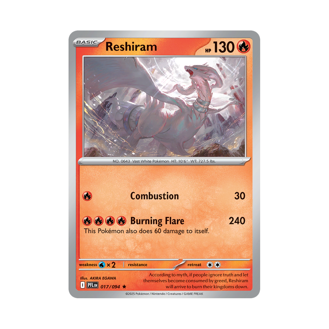 Reshiram 017/094 Phantasmal Flames Pokémon card