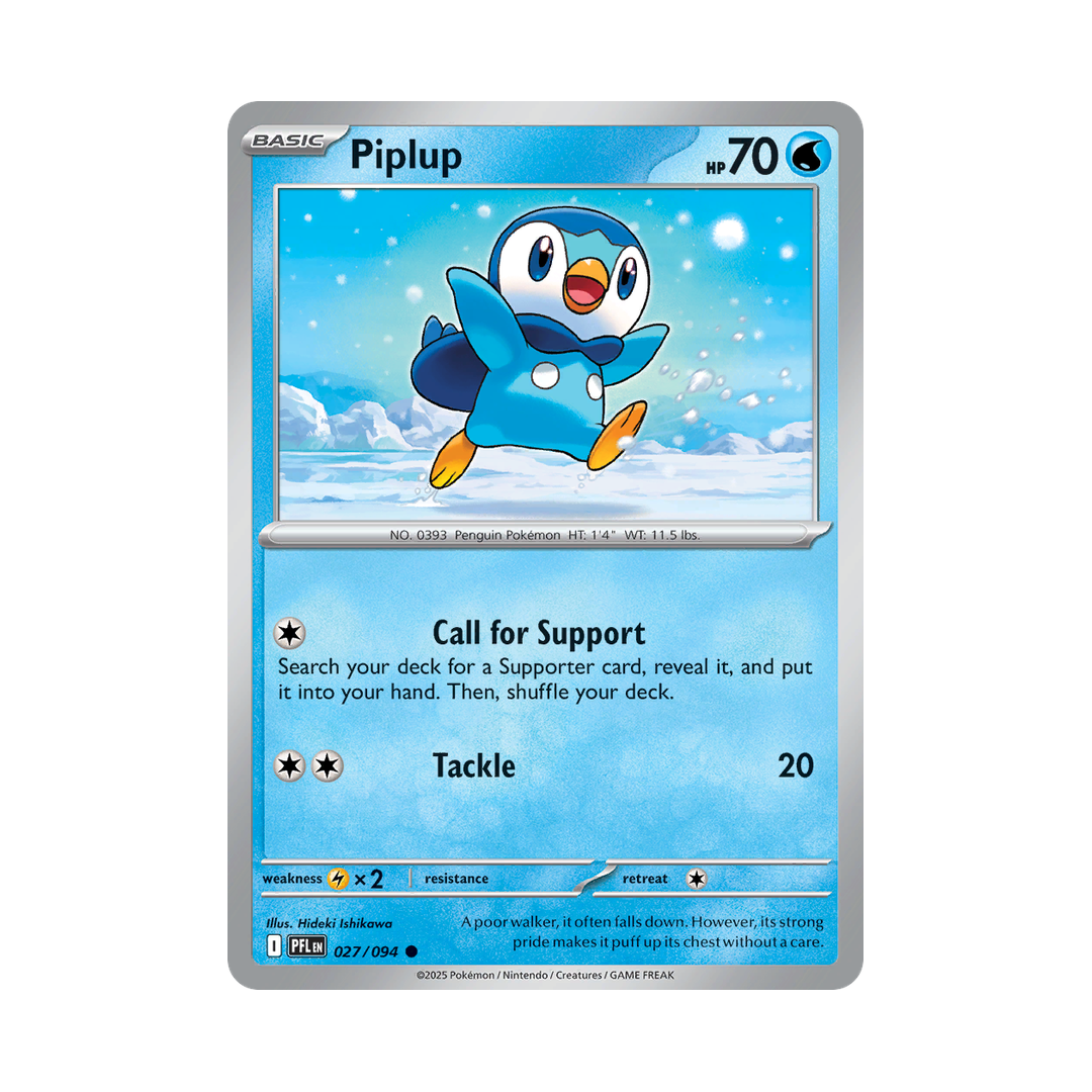 Piplup 027/094 Phantasmal Flames Pokémon card