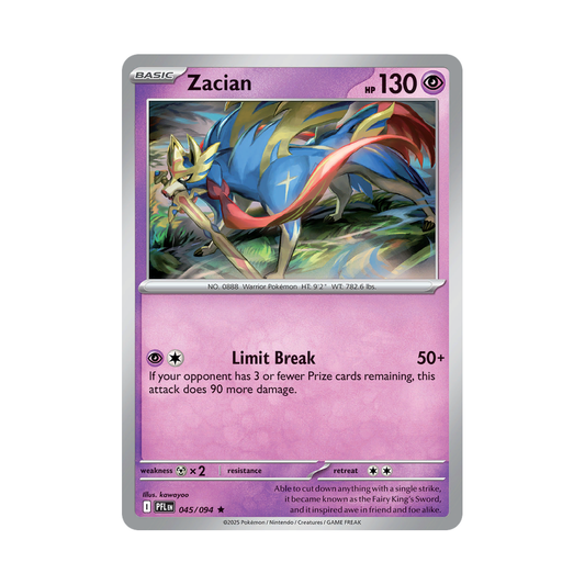 Zacian 045/094 Phantasmal Flames Pokémon card
